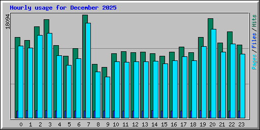 Hourly usage for December 2025